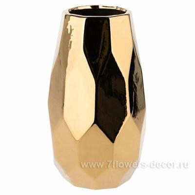 Ваза "Золотые грани" (керамика), D12xH20 см в интернет гипермаркете «Планета Лета». Фото