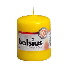 Свеча Болсус 80х48 столбик желтый в интернет гипермаркете «Планета Лета». Фото