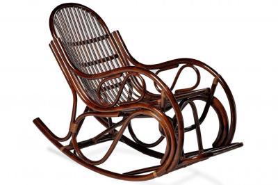 Кресло-качалка  ХОБАРТ, коричневый ротанг без подушки в интернет гипермаркете «Планета Лета». Фото