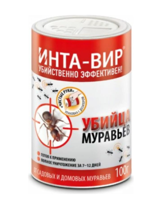 Инсектицид от муравьев Инта Вир в банке 100г ИНТА-ВИР в интернет гипермаркете «Планета Лета». Фото Инсектицид от муравьев Инта Вир в банке 100г в интернет гипермаркете «Планета Лета». Фото