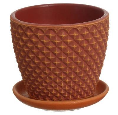Кашпо Бутон Грань терракот d-17,5 см 2,15 л в интернет гипермаркете «Планета Лета». Фото