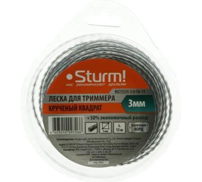 Леска для триммера Sturm!, d=3.0 мм, l=15 м, КРУЧЕНЫЙ КВАДРАТ, армиров., BGT3535-3.0-SA-15 в интернет гипермаркете «Планета Лета». Фото
