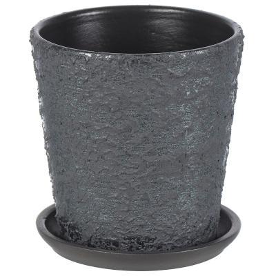 Горшок Лава конус графит с/п d15, h15,5см, 1,5л в интернет гипермаркете «Планета Лета». Фото