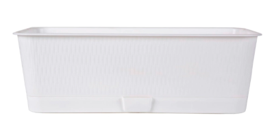 Балконный ящик Прованс 60см; h13см 9,5л белый с поддоном в интернет гипермаркете «Планета Лета». Фото