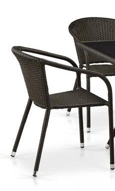 Комплект мебели из 4 кресла + стол T197BNS-W53/Y137C-W53 Brown в интернет гипермаркете «Планета Лета». Фото