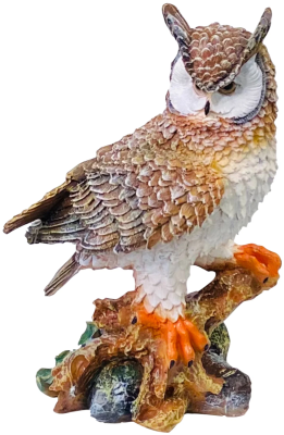 Фигура Филин большой на пне H-40см., L-27 см., В-19 см. в интернет гипермаркете «Планета Лета». Фото