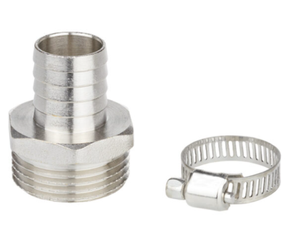 Комплект для подключения садового шланга 3/4" с наруж. рез. 1" (штуцер + хомут), MP в интернет гипермаркете «Планета Лета». Фото