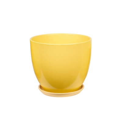 Горшок Колор Гейм желтый высокий овал d22, h19,5см, 5,0л в интернет гипермаркете «Планета Лета». Фото