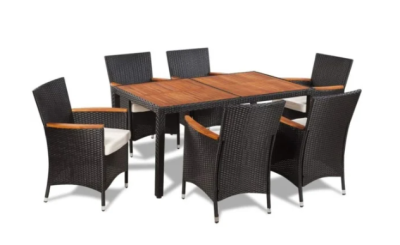 Комплект мебели 6 стульев + стол 150x90 AFM-460B Brown в интернет гипермаркете «Планета Лета». Фото