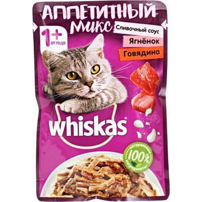 Корм Whiskas микс сл.соус гов/ягн 85г в интернет гипермаркете «Планета Лета». Фото