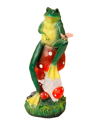 Фигура Лягушка с бабочкой Н-39см в интернет гипермаркете «Планета Лета». Фото