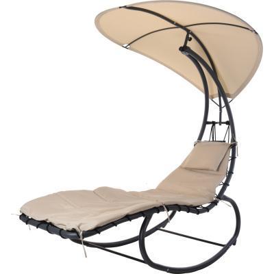Кресло-лежак подвесное с подушкой, с навесом 195х90х185 см Песочный X80000110 в интернет гипермаркете «Планета Лета». Фото
