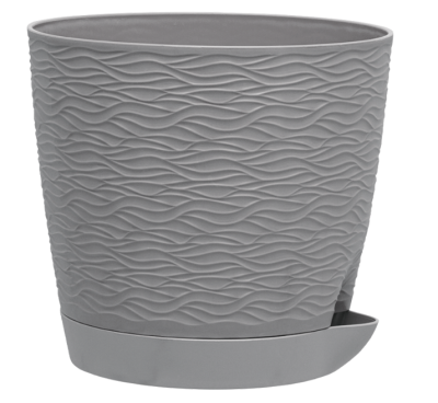 Кашпо "Блюз" (1,5л.) Цв. Серый жемчуг (КШ-9782) в интернет гипермаркете «Планета Лета». Фото