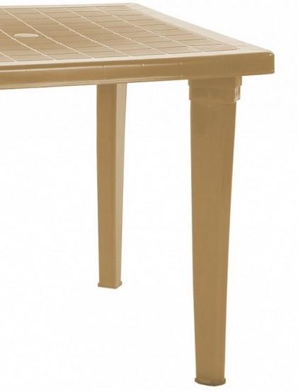 Стол квадратный пластик Элластик 85,5 см бежевый  00-00000313 в интернет гипермаркете «Планета Лета». Фото