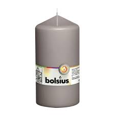 Свеча Болсус 80х48 столбик теплый серый в интернет гипермаркете «Планета Лета». Фото