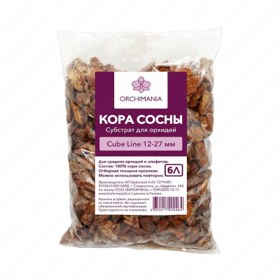 Грунт для орхидей (кора сосны 12-27 мм) Орхимания Куб 2 л в интернет гипермаркете «Планета Лета». Фото