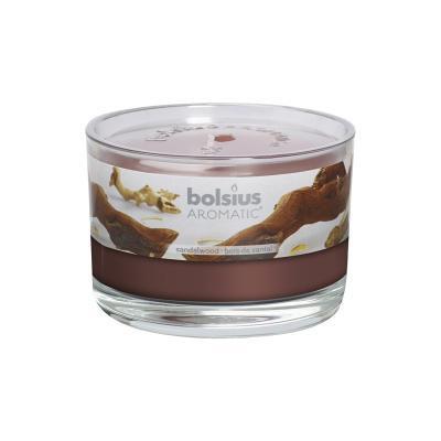 Свеча Болсус в стекл стак 80*70 аромат сандал 103626150323 в интернет гипермаркете «Планета Лета». Фото