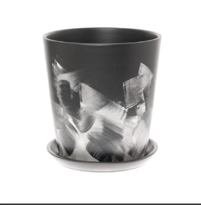 Горшок керам. с поддоном Конус "Палитра чёрная" № 3 d15см h15,5см 1,5л в интернет гипермаркете «Планета Лета». Фото