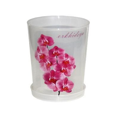 Горшок д/орхидеи с п/д., прозрач, h15;d14, 1,8л, М1604, 27268 в интернет гипермаркете «Планета Лета». Фото