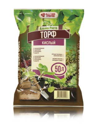 Торф кислый (Верховой торф) "Азбука роста" 50л в интернет гипермаркете «Планета Лета». Фото