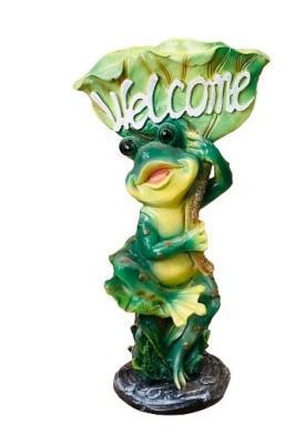 Фигура Лягушка с табличкой Welkom h 59см ФП294 в интернет гипермаркете «Планета Лета». Фото