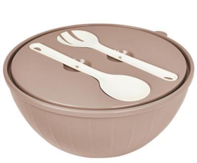 Набор салатник Sugar&Spice Vanilla с приборами и крышкой 5л латте в интернет гипермаркете «Планета Лета». Фото