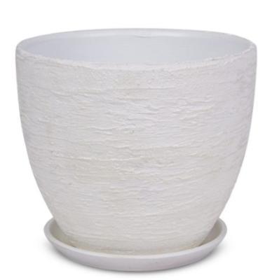 Горшок Лофт (белый) № 6 (D26) Конус 9,4 л в интернет гипермаркете «Планета Лета». Фото