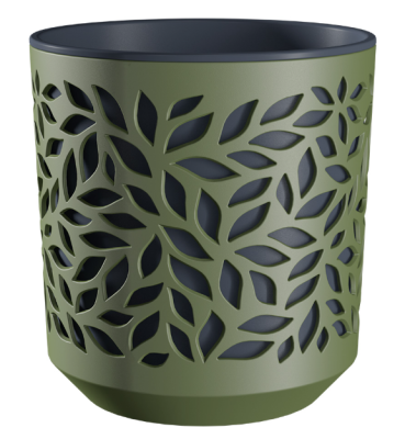 Кашпо "Leaves" (4л.) Цв. Оливка/Антрацит (Арт. КШ-5831) в интернет гипермаркете «Планета Лета». Фото