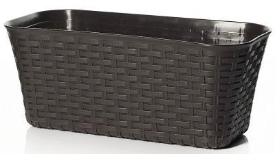 Балконный ящик Ротанг 400мм коричневый ротанг в интернет гипермаркете «Планета Лета». Фото