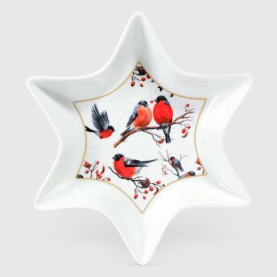 Блюдо сервировочное White Rabbit Снегири звезда 23х23х3,5 см Gujin в интернет гипермаркете «Планета Лета». Фото Блюдо сервировочное White Rabbit Снегири звезда 23х23х3,5 см в интернет гипермаркете «Планета Лета». Фото