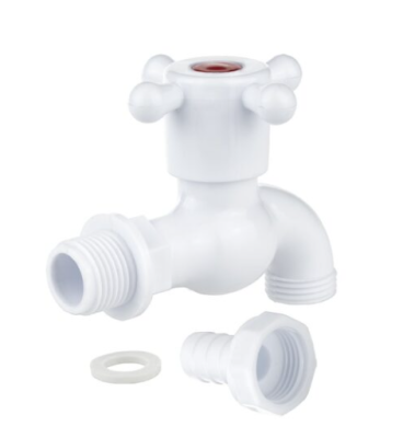 Кран водоразборный шаровой (дачный) 1/2" со штуцером (пластик), МР-У в интернет гипермаркете «Планета Лета». Фото