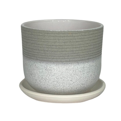 Горшок керам. Селигер серый бук d15см, 1,3л в интернет гипермаркете «Планета Лета». Фото