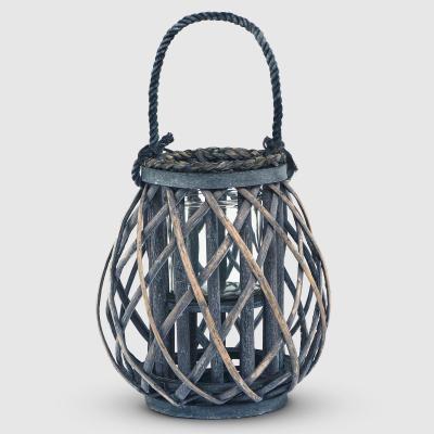 Фонарь плетеный White cloud arts серо-белый 27х31 см в интернет гипермаркете «Планета Лета». Фото