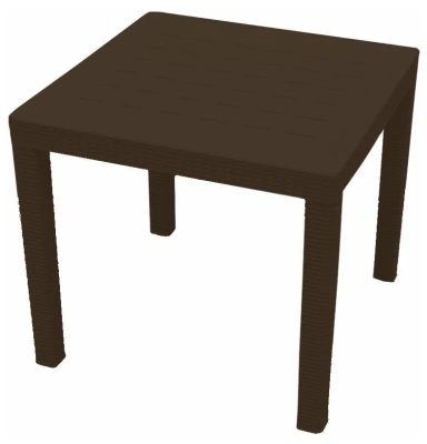 Стол пластиковый малый Rattan 789х789х701мм, горький шоколад в интернет гипермаркете «Планета Лета». Фото