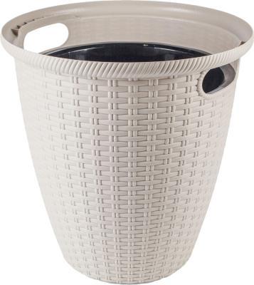 Кашпо InGreen Rattan D 380мм 30л с внутренним горшком 16 л, Сливочный в интернет гипермаркете «Планета Лета». Фото