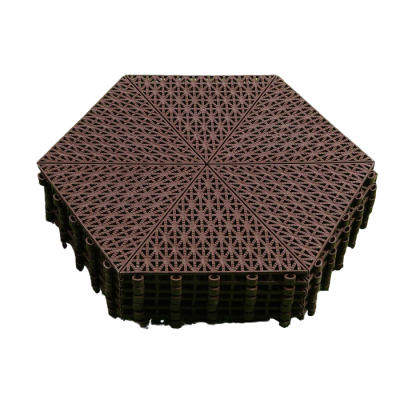 Покрытие модульное Шестигранник, 41х35,5 см, 10 шт/уп, пластик, шоколадный в интернет гипермаркете «Планета Лета». Фото