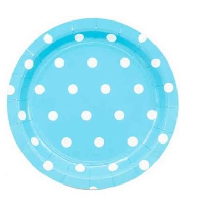Тарелка Горошек голубая 17 см 6 шт в интернет гипермаркете «Планета Лета». Фото