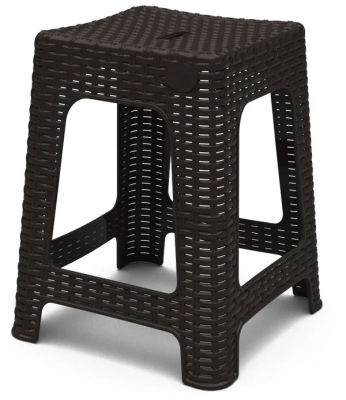Табурет квадратный Rattan 363х363х448мм горький шоколад INGREEN в интернет гипермаркете «Планета Лета». Фото Табурет квадратный Rattan 363х363х448мм горький шоколад в интернет гипермаркете «Планета Лета». Фото