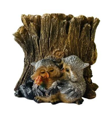Фигура Пень "Влюбленные совы"Н-17см, L-17см. В-15см. D-13см К103 в интернет гипермаркете «Планета Лета». Фото
