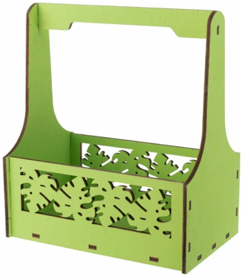 Кашпо "Тропические листья" дерево 19H 11B 22Lсм зеленый в интернет гипермаркете «Планета Лета». Фото