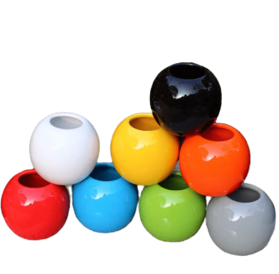 Кашпо Шар 8,5 см х 6,5 см цв. в асс. в интернет гипермаркете «Планета Лета». Фото