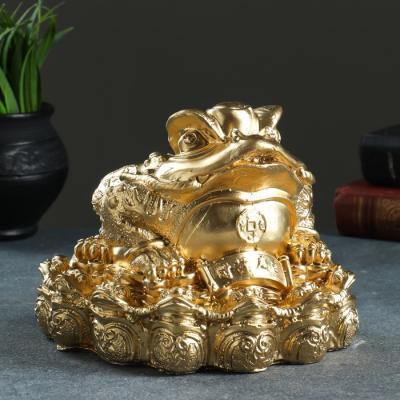 Фигура декор Жаба фэн-шуй 18х18 см золото 4874247 в интернет гипермаркете «Планета Лета». Фото