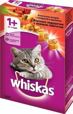 Корм Whiskas паштет говядина/кролик 350г в интернет гипермаркете «Планета Лета». Фото