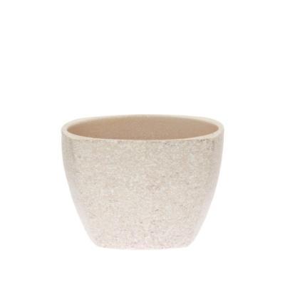 Кашпо Бежевый камень квадрат d12 в интернет гипермаркете «Планета Лета». Фото