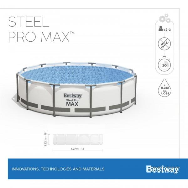 Бассейн каркасный 427х132см Steel Pro круглый,в комплекте лестница, Bestway 5612U Bestway в интернет гипермаркете «Планета Лета». Фото Бассейн каркасный 427х132см Steel Pro круглый,в комплекте лестница, Bestway 5612U в интернет гипермаркете «Планета Лета». Фото