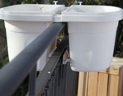 Балконный ящик Klunia с креплением на перила 40*19,8; h18,5 см кремовы (panna) (к-т из 2-х ящ) 30232 в интернет гипермаркете «Планета Лета». Фото