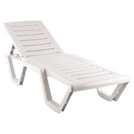 Шезлонг пластик Атлант белый 00-00000502 в интернет гипермаркете «Планета Лета». Фото