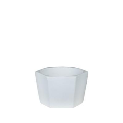 Кашпо Эджест белый шестигранник d12 в интернет гипермаркете «Планета Лета». Фото