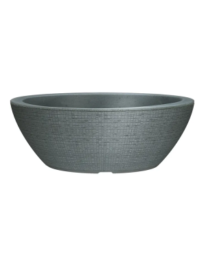 Кашпо пластик. Stony Grey d60 см 68л. серый камень (поддон d48)