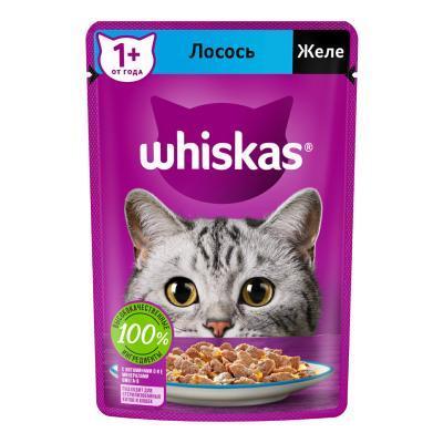 Корм Whiskas желе с лососем 75г в интернет гипермаркете «Планета Лета». Фото